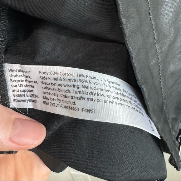 Eileen Fisher Faux Leather Full Zip Moto Jacket PL Asymmetrical Goth Grunge - Picture 9 of 12